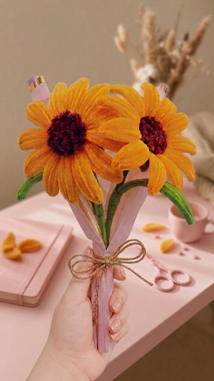 Sunny Sunflower Pipe Cleaner Bouquet 🌻✨