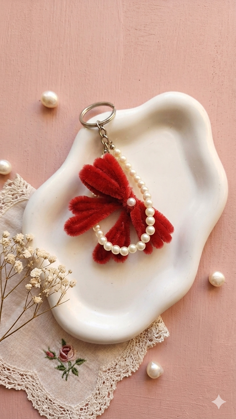Velvet Bow Keychain πβ¨