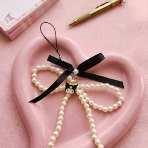 Kuromi Pearl Bow Phone Charm π€π